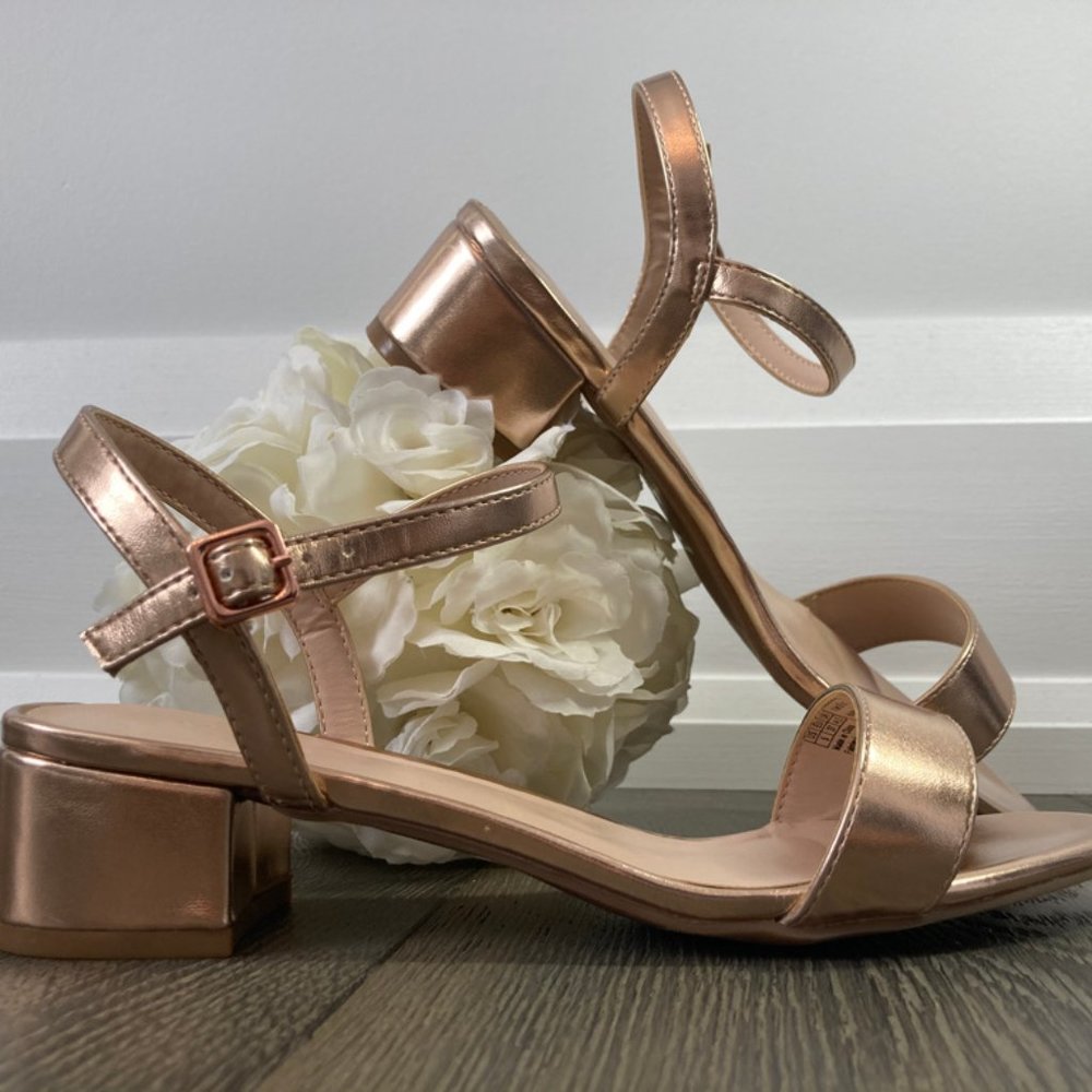 ALDO Kids Tarewien Rose Gold Block Heel Sandal